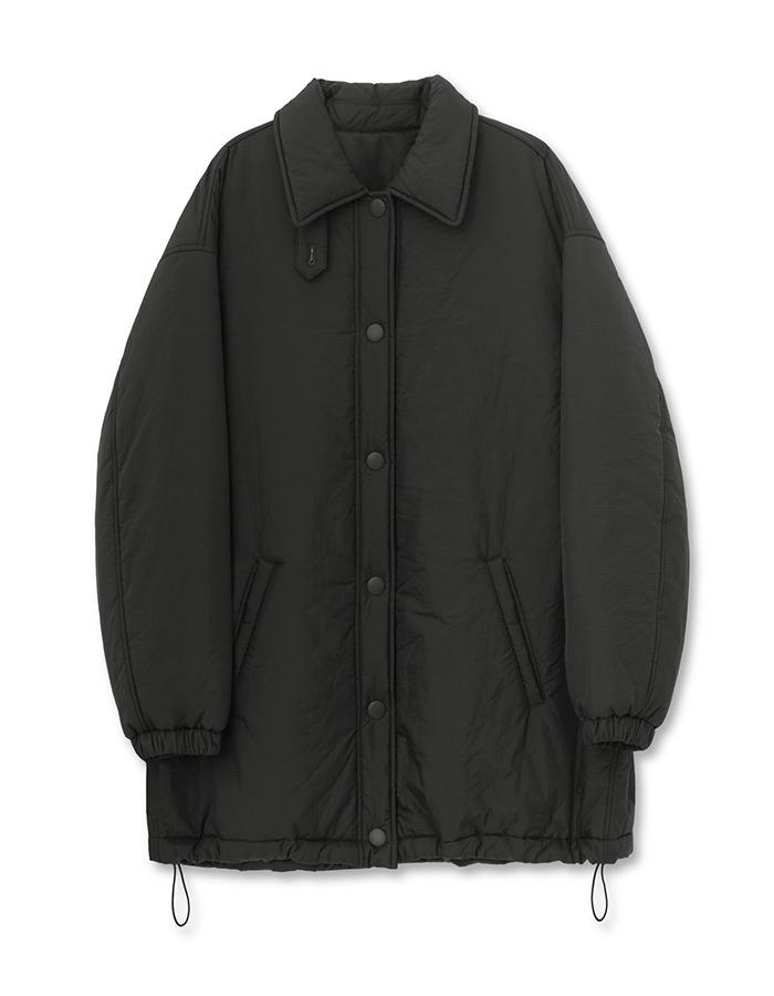 Cosmoss) COLLAR SHIRRING PADDING JACKET (DEEP KHAKI)