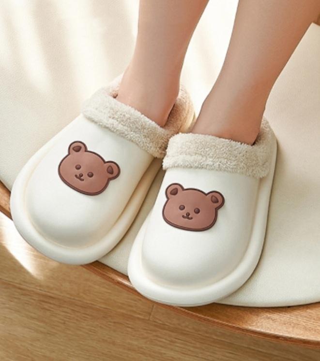 [7컬러/남여]겨울버전! [귀욤뿜뿜] 곰돌이털슬리퍼 커플 사무실 키높이 폭신 곰돌이 통굽 슬리퍼 욕실화 여성 실내 샌들 거실화 튼튼한 여성털실내화 여자털슬리퍼 겨울털실내화 털슬리퍼