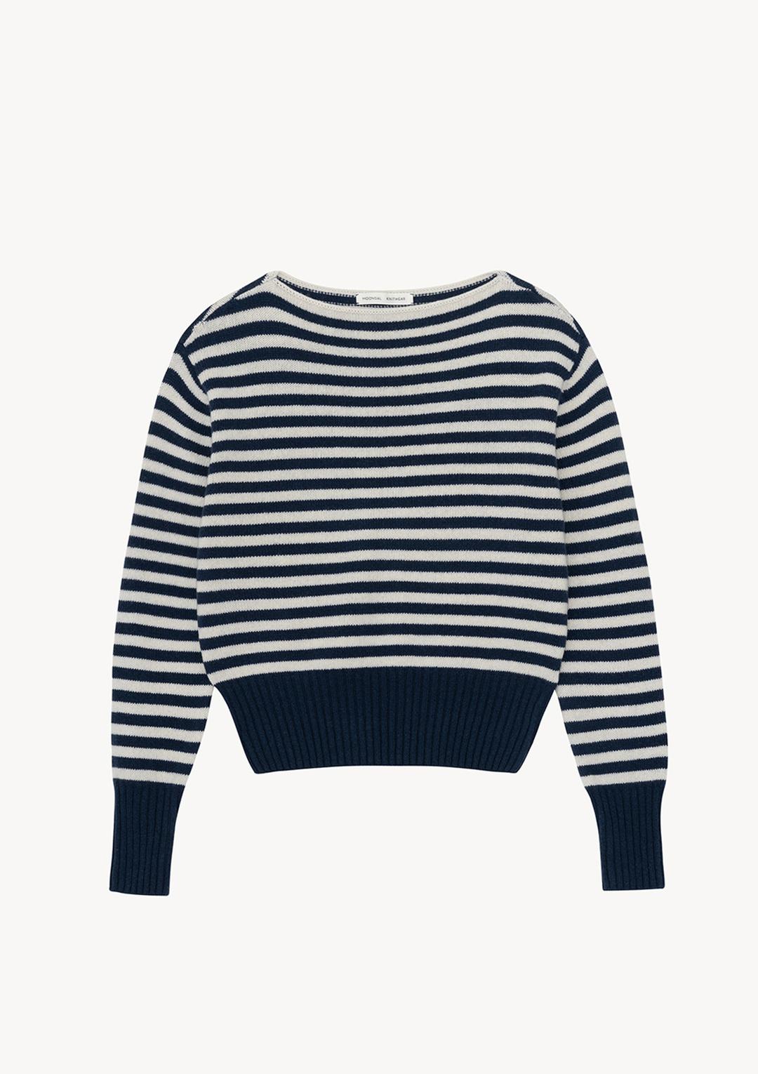 Duvet Knit in Navy Stripe