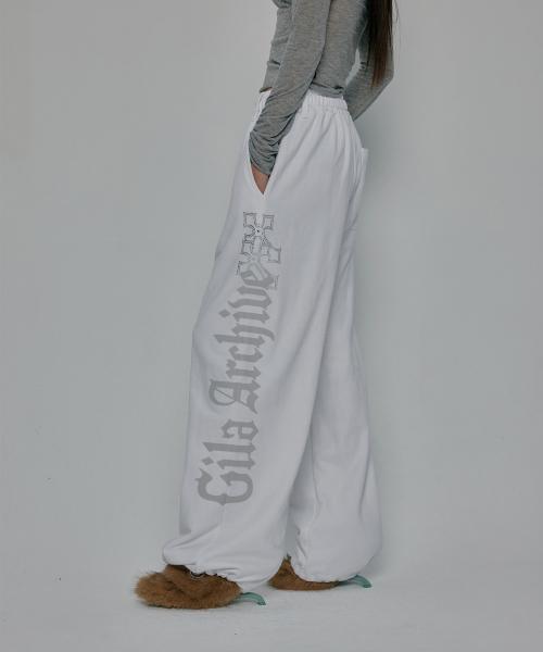 SIDE CROSS LOGO SWEATPANTS_WHITE