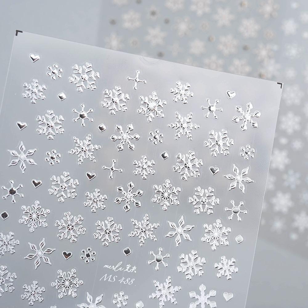 3D엠보 네일스티커-194 눈꽃 크리스마스