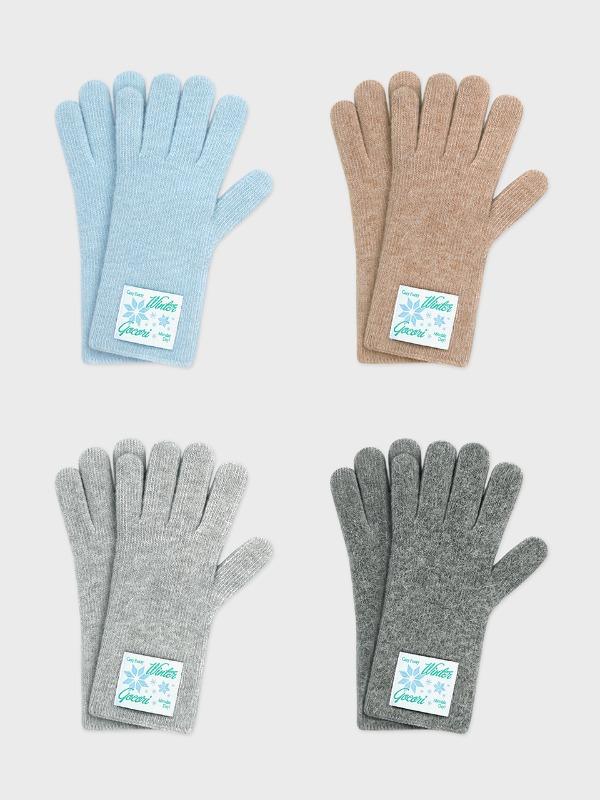 Snowflake Middle Knit Gloves - 4colors