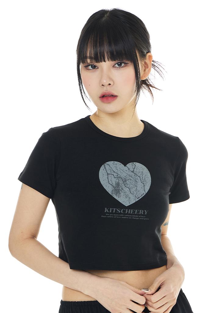 Hurt Heart Crop Tee (Black)