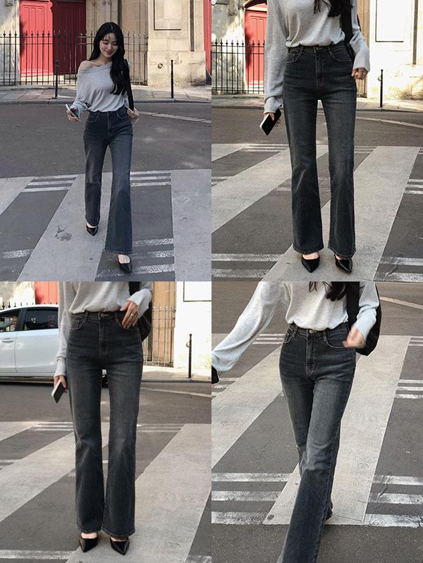 슬로우앤드 [기모버전추가!/인생부츠핏] #SLOWMADE. 나이브 히든밴딩 세미부츠컷 팬츠 (+숏/베이직/롱ver) - 4 size (무료배송)