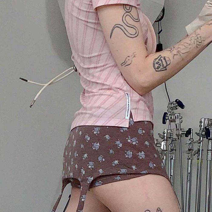 Cottage Garter Belt Skort Brown