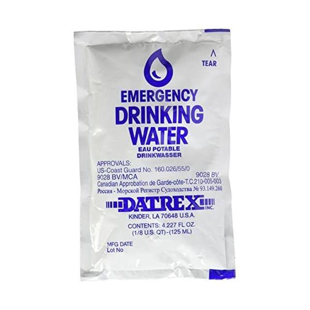 다트렉스 재난 물주머니 전투 비상 물 파우치 125ml x 64개 (소비기한 5년)