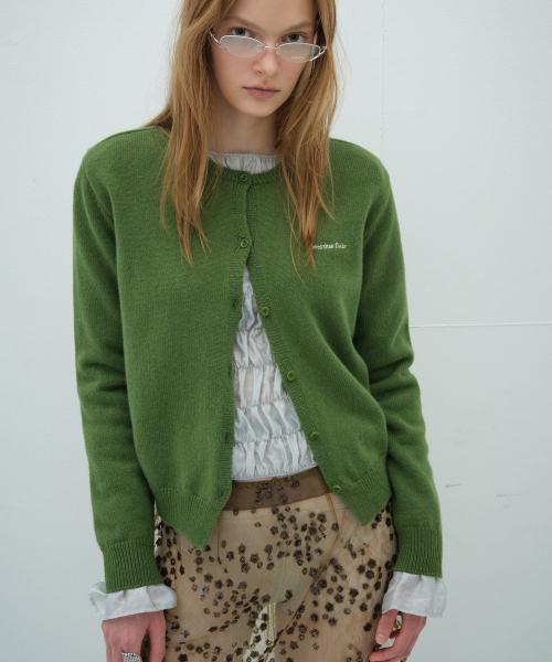 OVERDUE WOOL CARDIGAN_FOREST GREEN