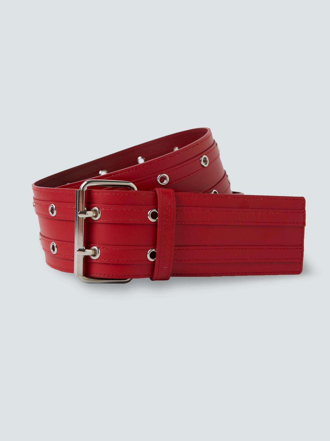 ​​​​Two line eyelet belt_Red