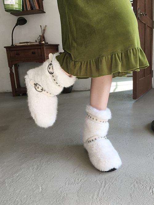 cloudy fur boots, 3color
