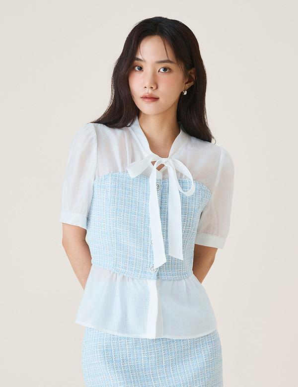 트위드 매칭 블라우스_RMBLF25S11