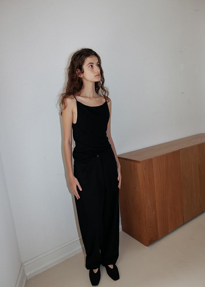 KATE SILK KNIT TOP [GREY, BLACK]