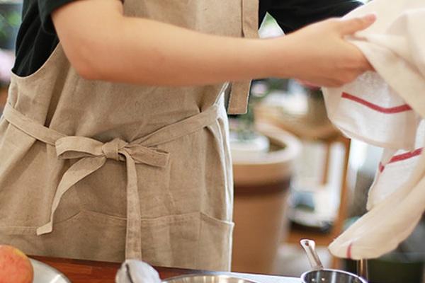 탄탄한 소재 린넨 바리스타 앞치마