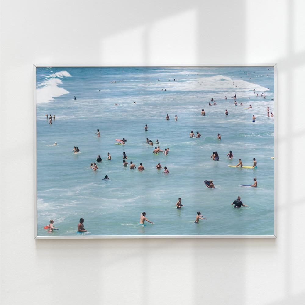 여름 파도 인테리어포스터 바다사진 가로 포스터 Swim