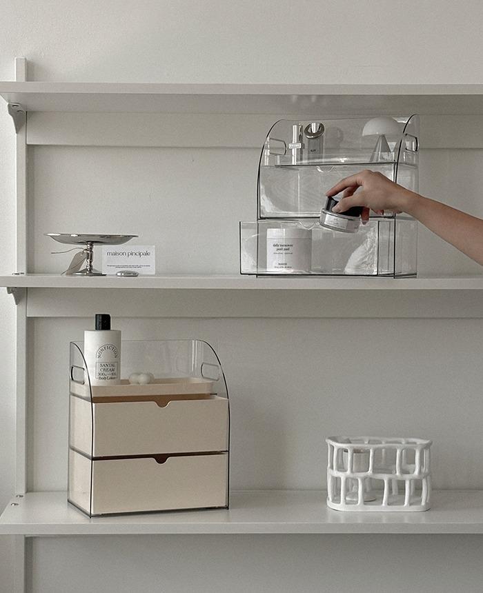 레이어드 화장품 수납함 3단 책상 화장대 정리함