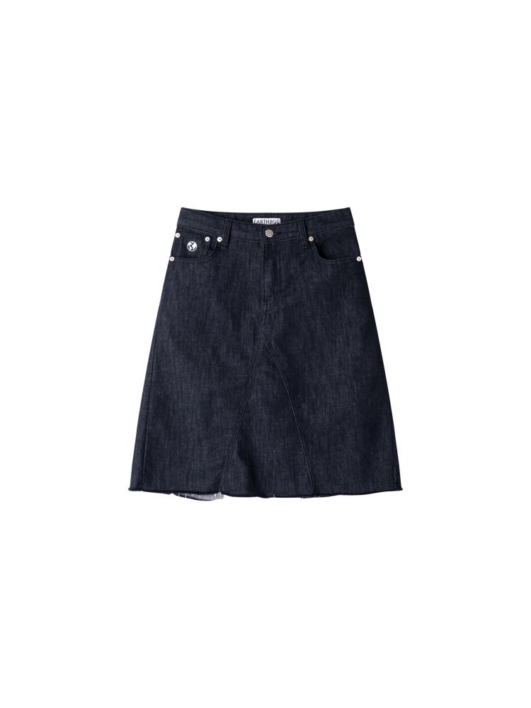 Raw wild denim skirt