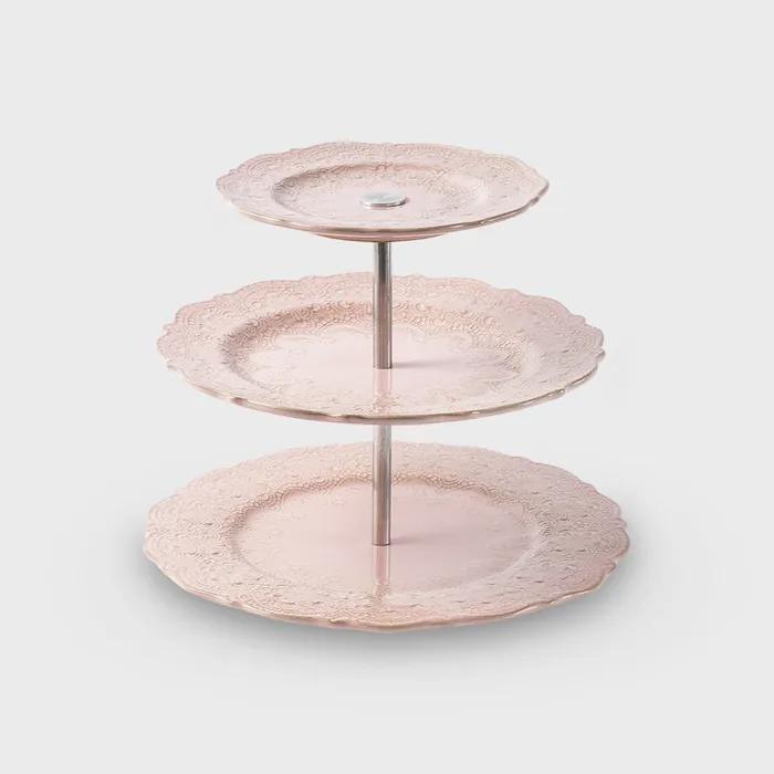 폰다코 레이스 3단 케익스탠드 핑크