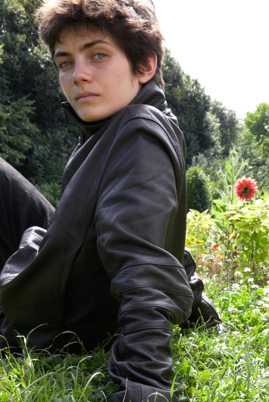 [014] appendix leather jacket /brown