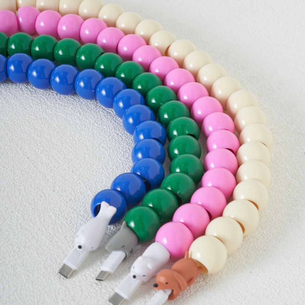 바이에스컴퍼니 갤럭시 아이폰 DIY 구슬 충전케이블 꾸미기 비즈 케이블바이트 보호캡