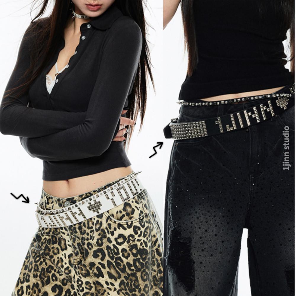 1JINN STUDIO 원진스튜디오 벨트 와이드 넓은 여성 벨트 펑키한 레트로 스타일