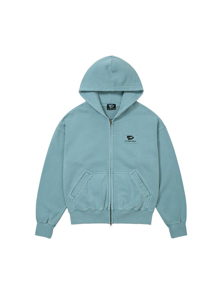 (UNI) Logo Patch Zipup Hoodie Blue