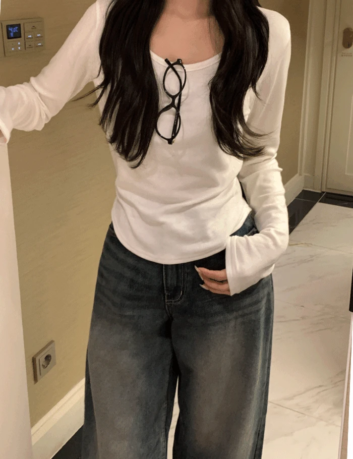 [기모] 미든 유넥 언발티 (4color)