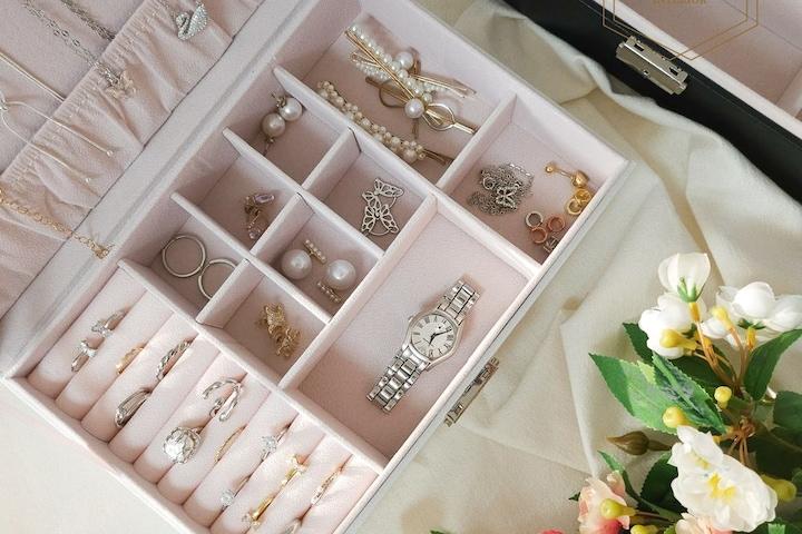 고급 가죽 주얼리 악세서리 보관함 수납함 2colors