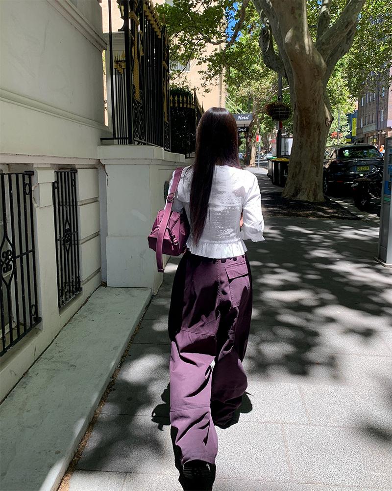 베이델리 [26S/S NEW][MADE]그레이프 절개 코튼 팬츠