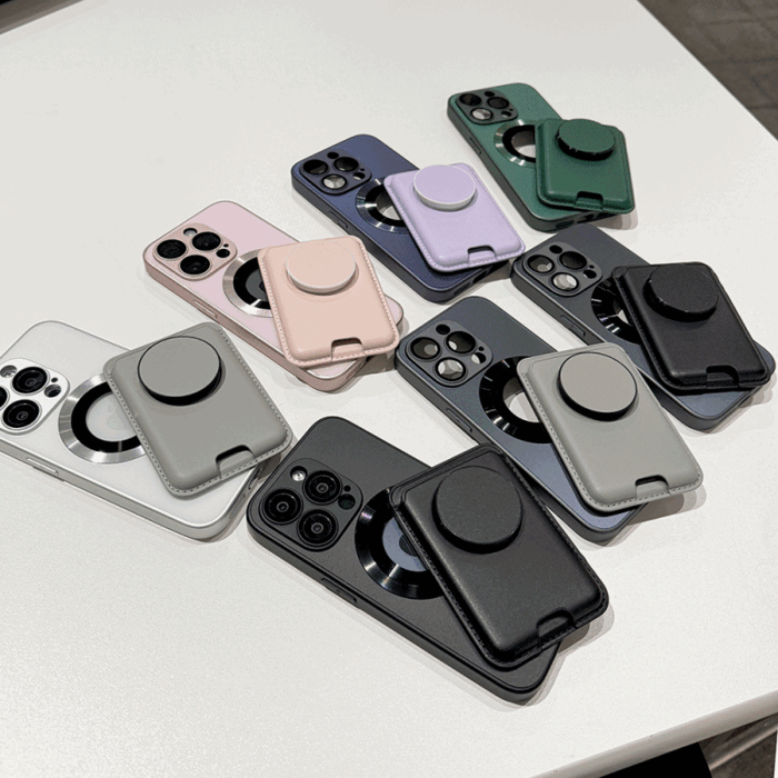 비건레더 카드톡 센터홀 맥세이프 카툭튀보호 글라스케이스셋트