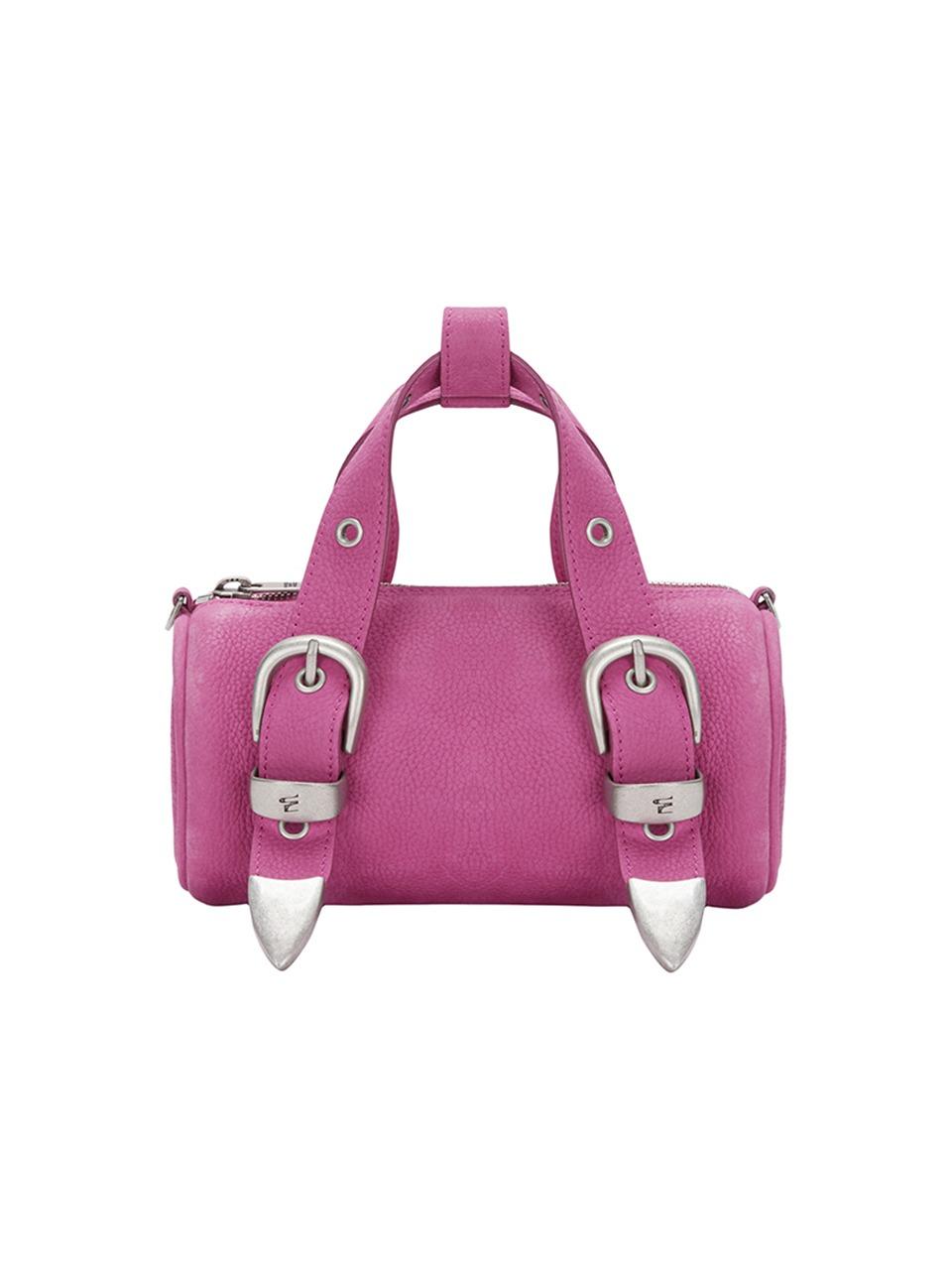 BELTED LOG BAG_fuxia nubuck