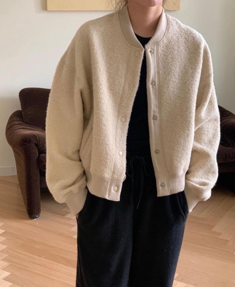 [MUNIATE/무니에트]BR 파이 알파카 울 자켓 점퍼 가디건