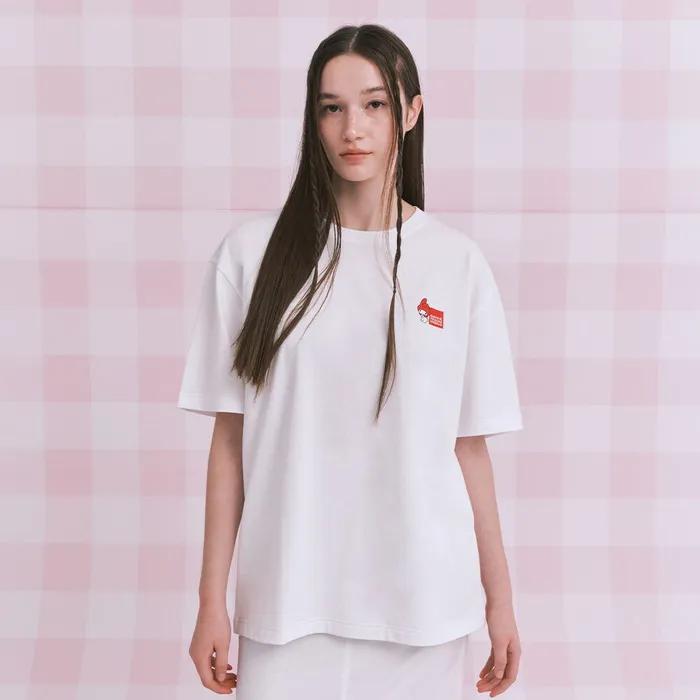 MARITHE X MY MELODY W OVER FIT TEE white