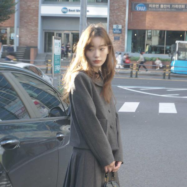 KN short coat high waist long skirt two-piece set