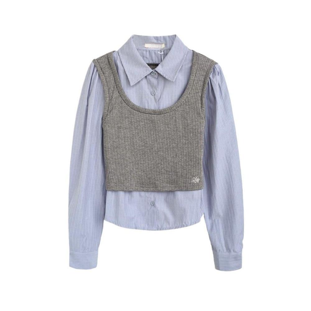 베니스 니트 조끼 & 셔츠 세트