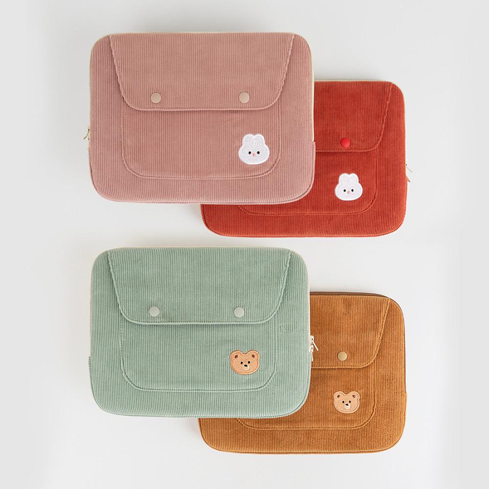 코듀로이 귀여운 토끼 태블릿파우치 11인치 아이패드에어5 갤럭시탭 S7 S8