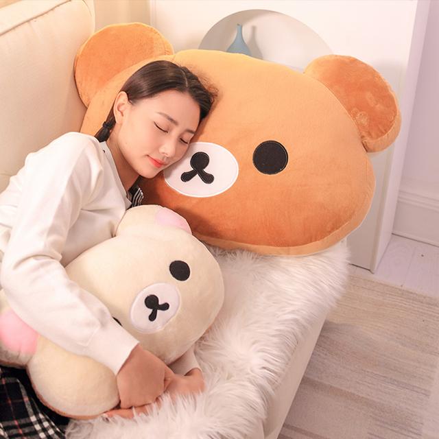 대형 리락쿠마 인형 코리락쿠마 등받이 쿠션 안고자는 애착인형 45cm 80cm