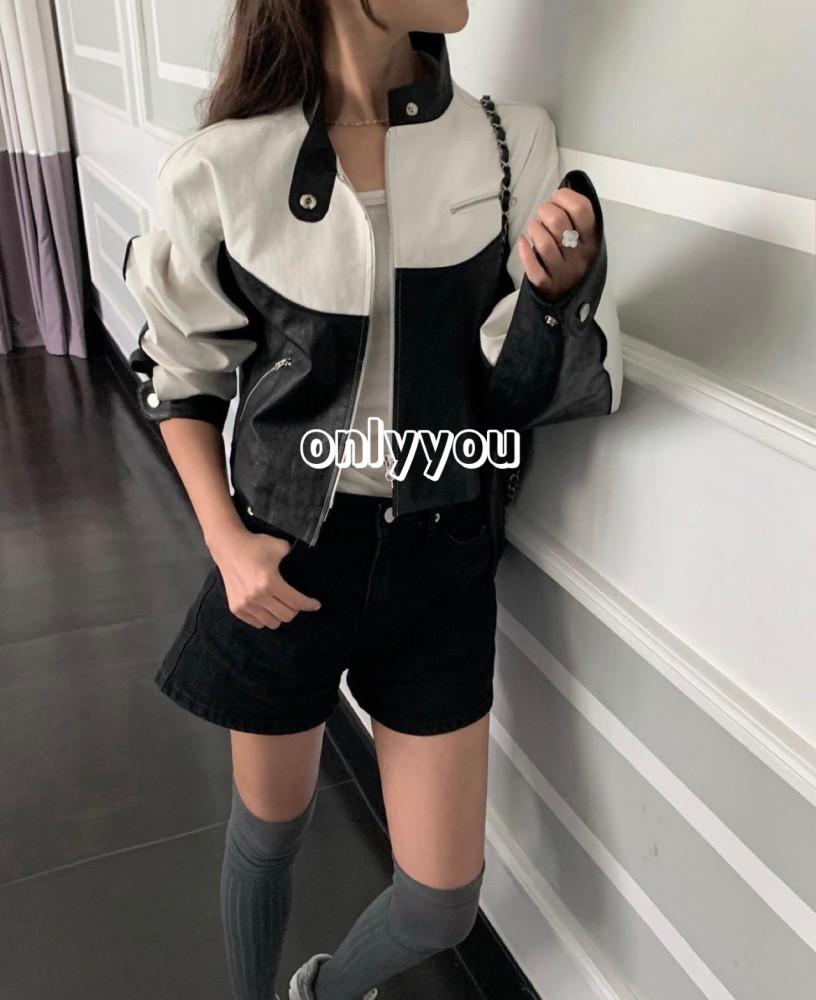 포스터 리사레더자켓 가을 가죽자켓 캐쥬얼 데일리