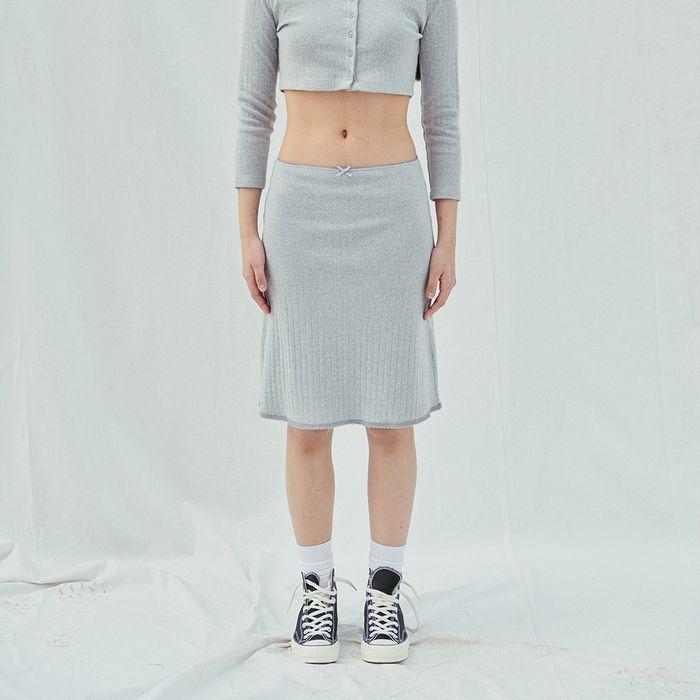 Pure Gray MidiSkirt