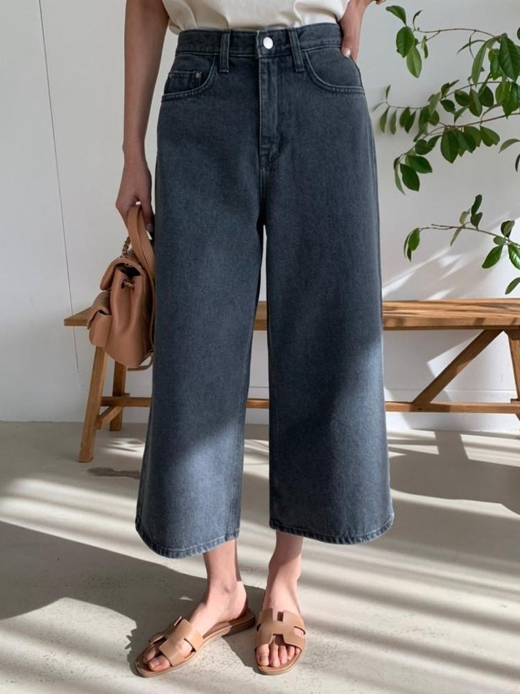 24SS 럭키룸 그레이 9부 와이드 팬츠 세미와이드핏 바지  / 달리언니