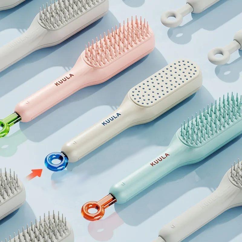 온리코 엉킴방지 원터치 청소 머리빗