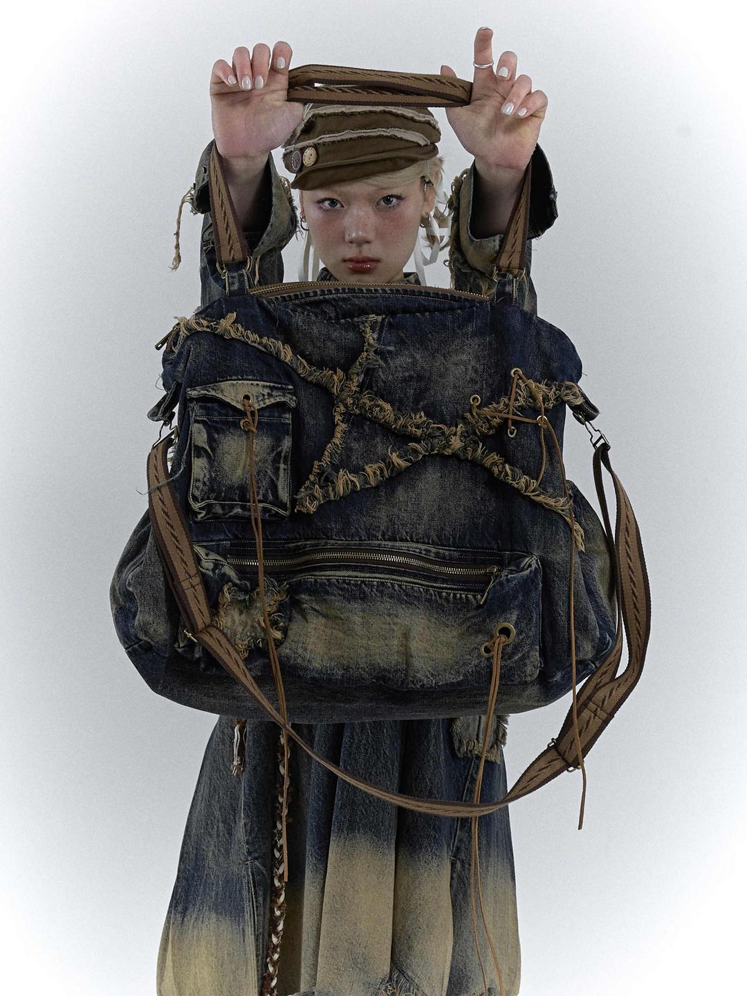 NO ROMANCE 노로맨스 가방 데님 y2k 보부상 크로스백 가방 숄더백