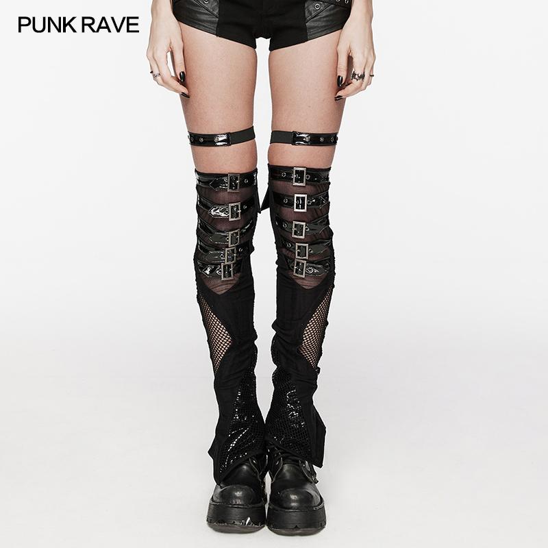 Slim-Fitting And Asymmetrical Flared Leg Design Punk Cool See-Through Slim Long Leg Warmers