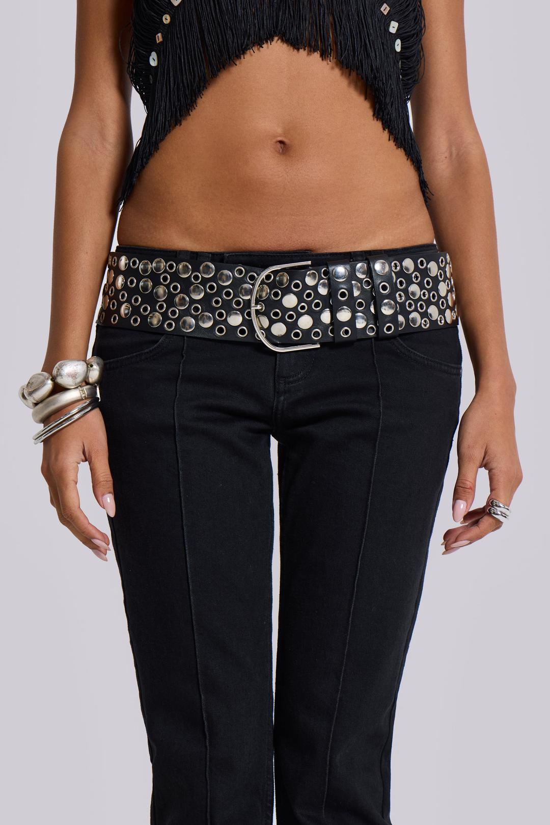 Osmium Studded Belt In Black - ONE SIZE / Black