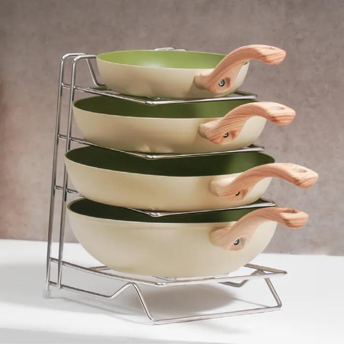 후라이팬정리대 스텐304 싱크대 정리선반 프라이팬 거치대 주방 수납