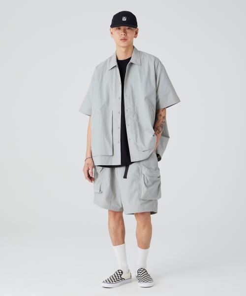 어센틱 나일론 카고 쇼츠 셋업 라이트그레이