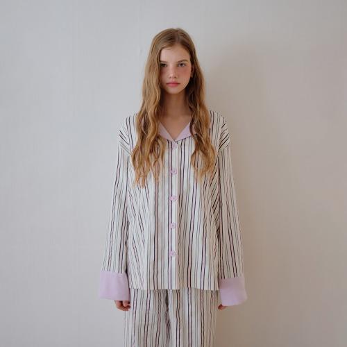 (코튼 스판) Stripe pajamas / pink