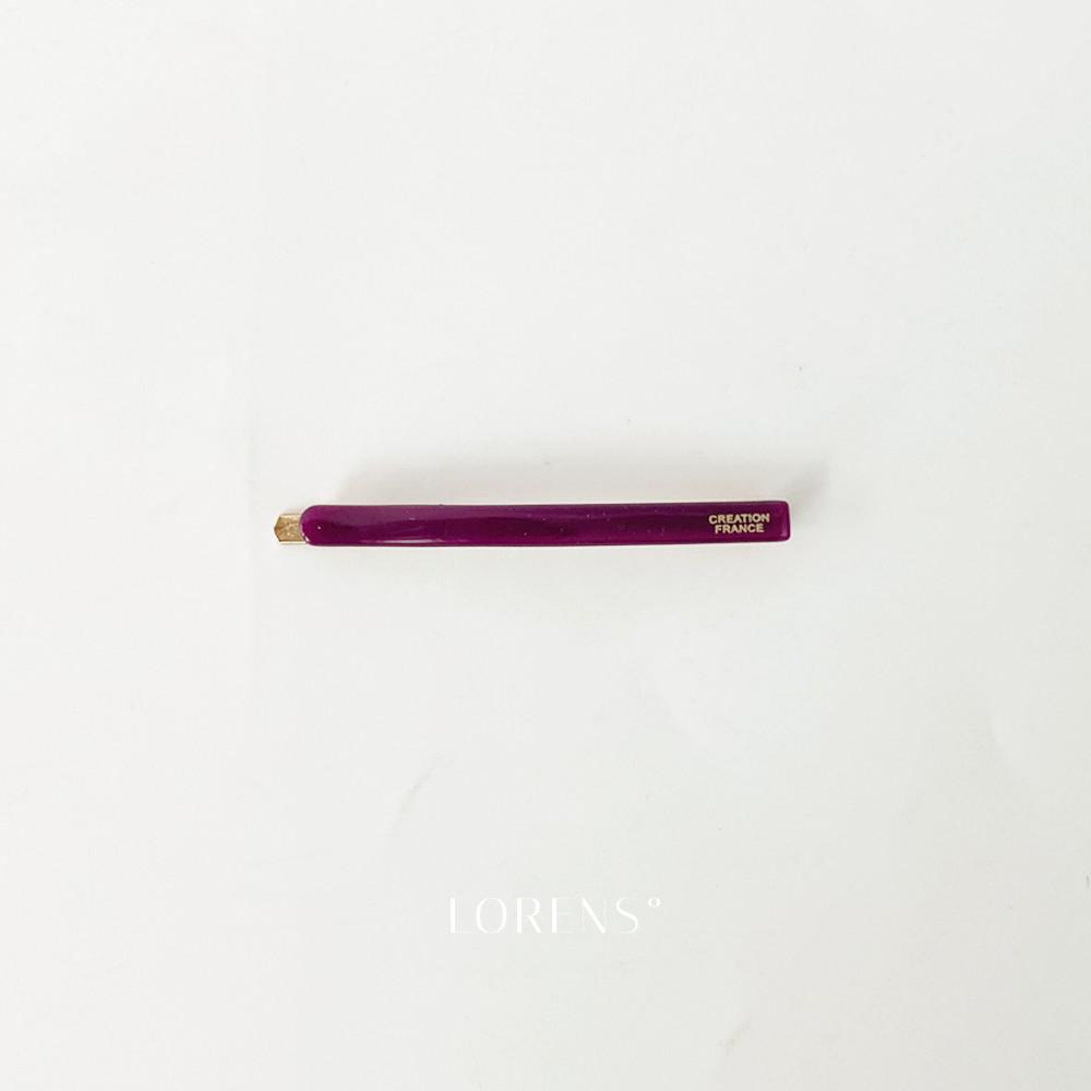 로렌스 퍼플 셀룰로오스 컬러 실핀 프랑스핀 잔머리정리 옆머리핀 심플 앞머리 고급 헤어핀