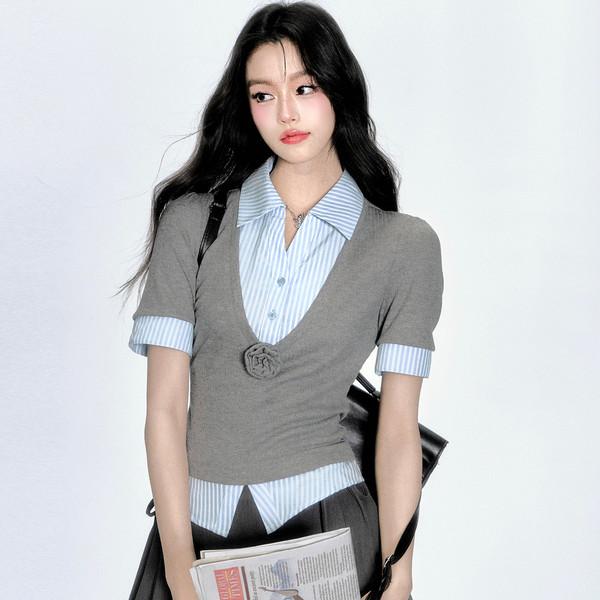 Rosy Trick Knit Shirt