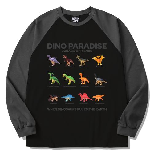 래글런 롱슬리브 블랙 - 디노 파라다이스(Dino Paradise)