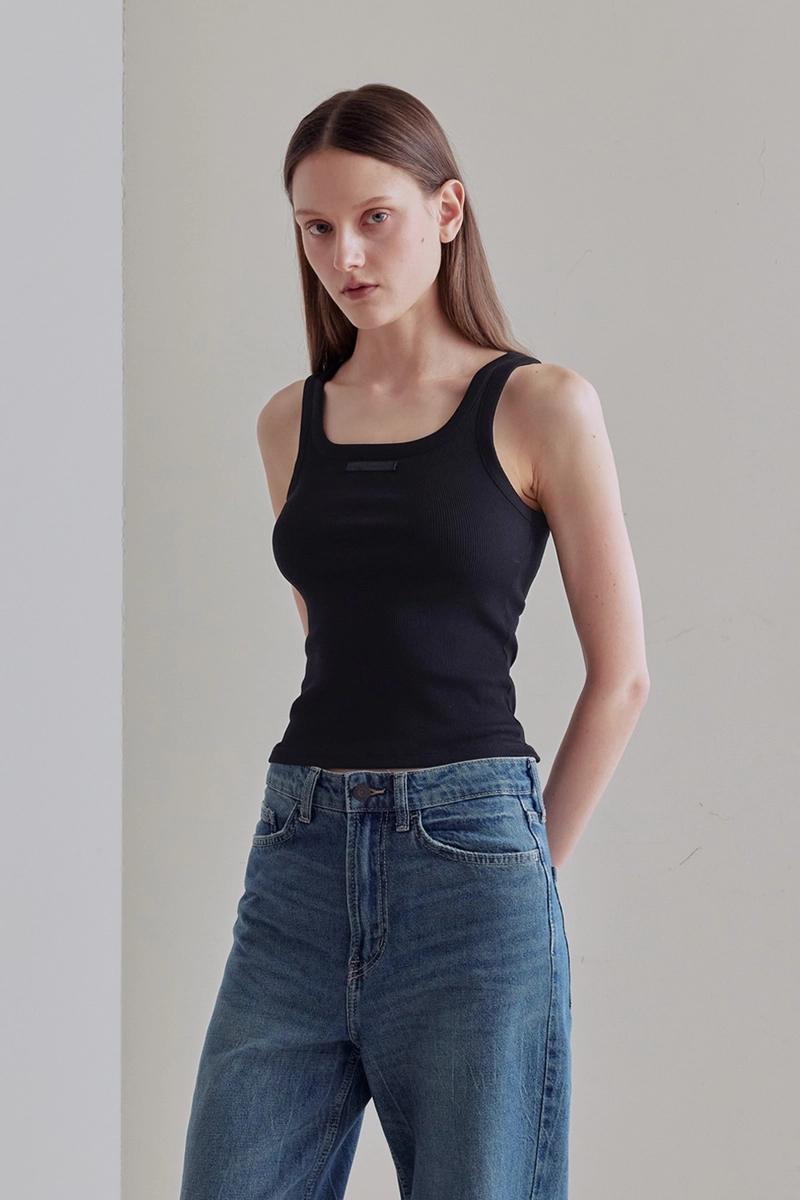 AFTERHOURS - [2ND] SQUARE NECK SLEEVELESS TOP (BLACK)