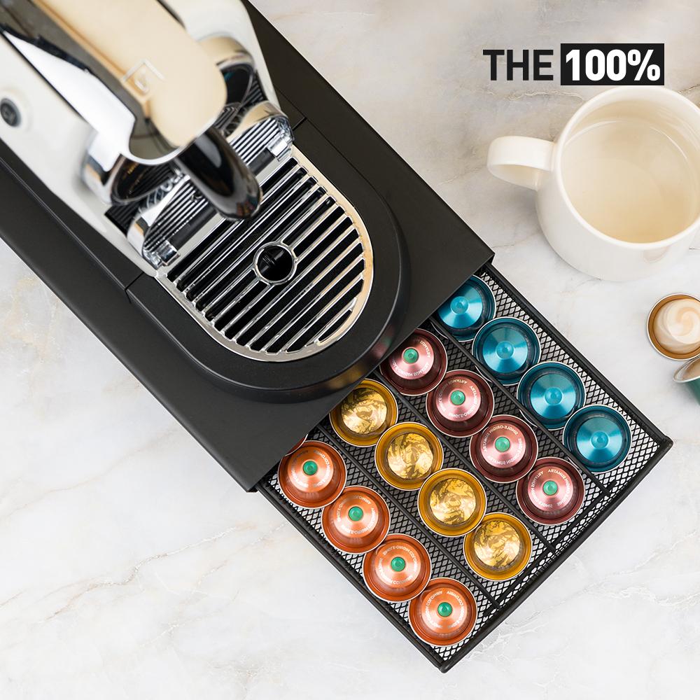 네스프레소 캡슐 보관함 커피캡슐보관함 스틸서랍형 40구 블랙 호환용